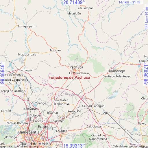 Forjadores de Pachuca on map