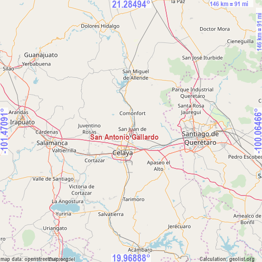 San Antonio Gallardo on map