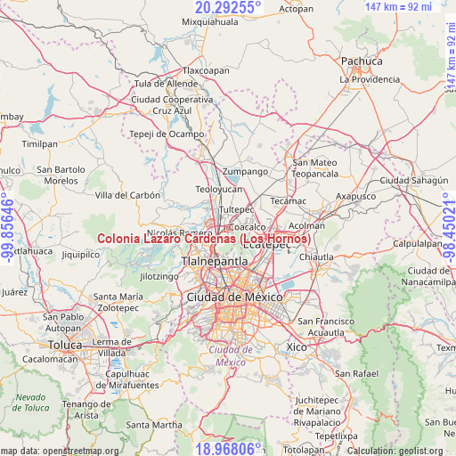 Colonia Lázaro Cárdenas (Los Hornos) on map