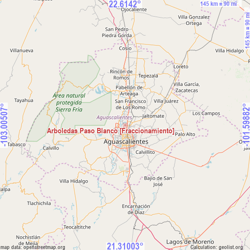 Arboledas Paso Blanco [Fraccionamiento] on map