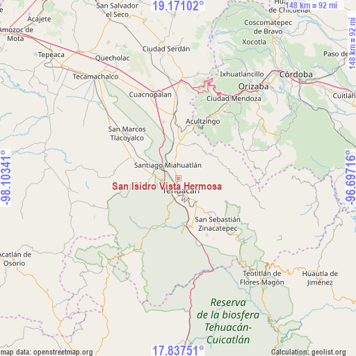 San Isidro Vista Hermosa on map