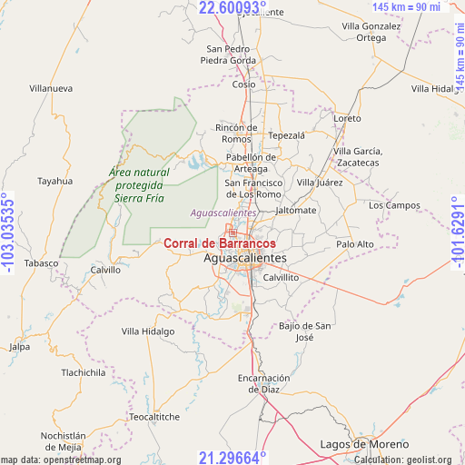 Corral de Barrancos on map