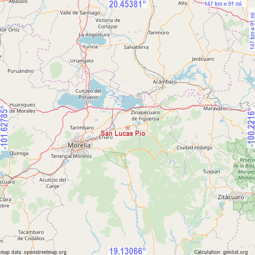 San Lucas Pío on map
