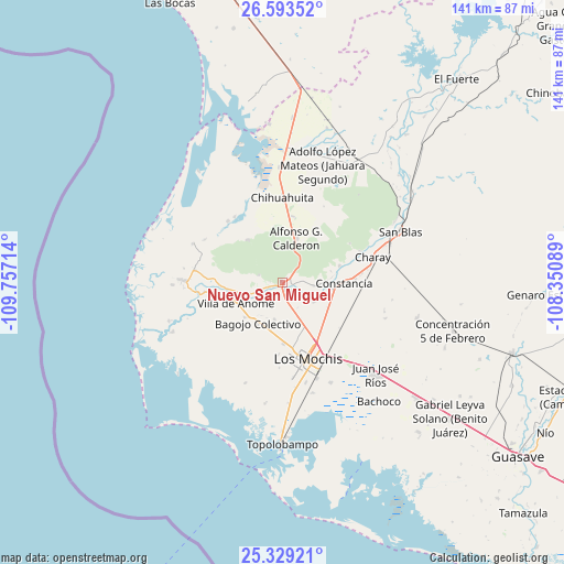 Nuevo San Miguel on map