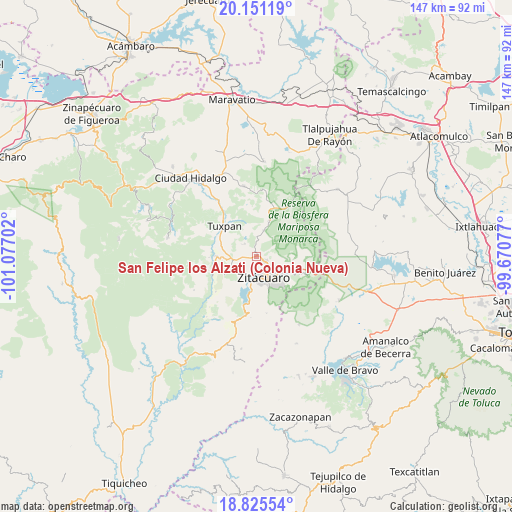 San Felipe los Alzati (Colonia Nueva) on map