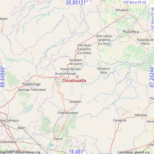 Chicahuaxtla on map