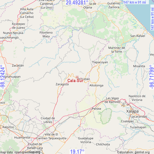 Cala Sur on map