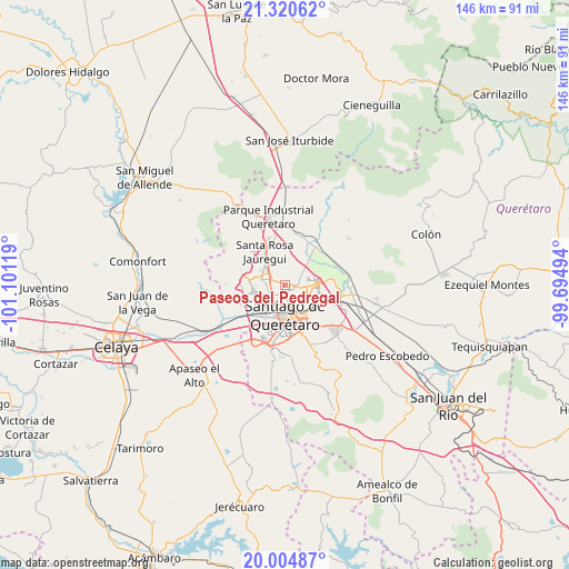 Paseos del Pedregal on map