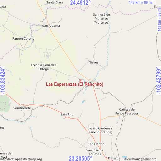 Las Esperanzas (El Ranchito) on map