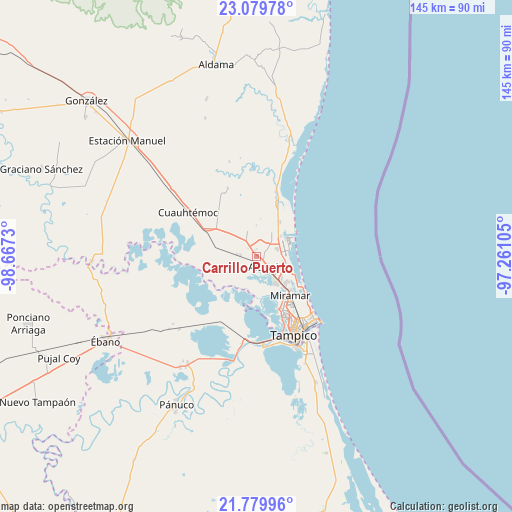 Carrillo Puerto on map