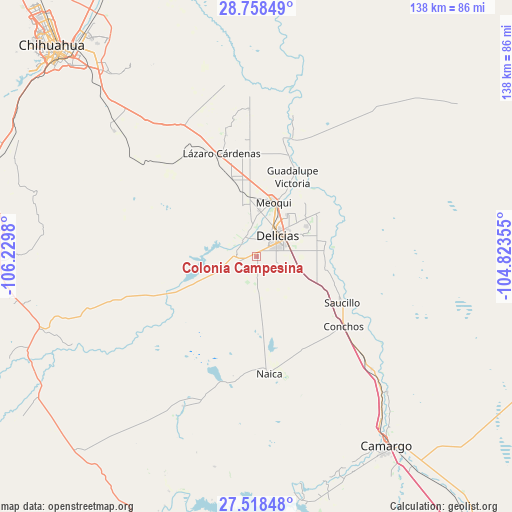 Colonia Campesina on map