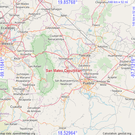 San Mateo Capultitlán on map