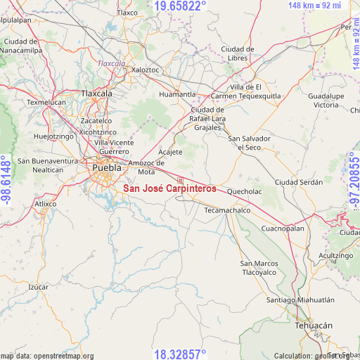 San José Carpinteros on map