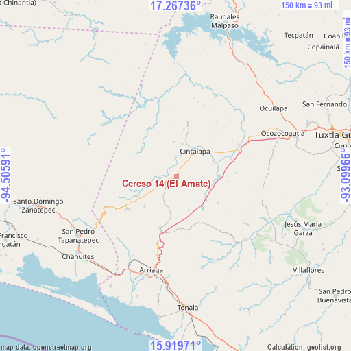 Cereso 14 (El Amate) on map
