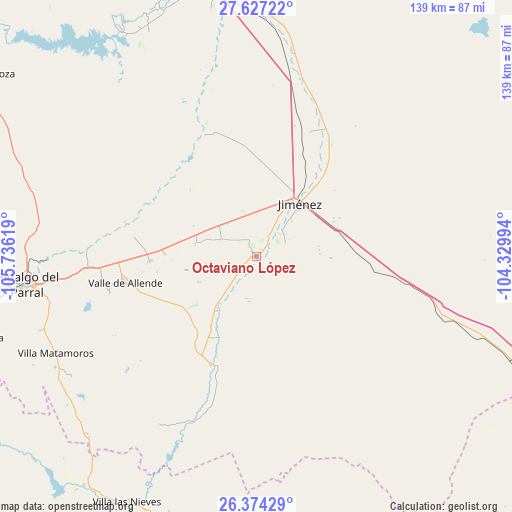 Octaviano López on map