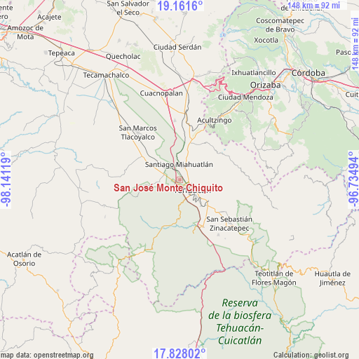 San José Monte Chiquito on map