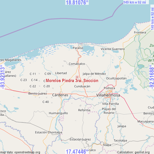 Morelos Piedra 3ra. Sección on map