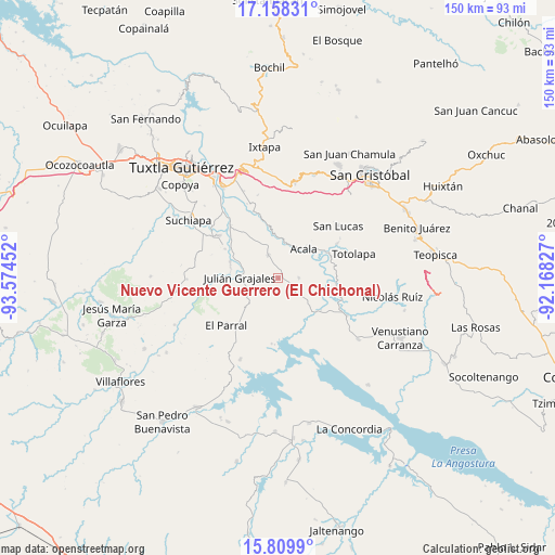 Nuevo Vicente Guerrero (El Chichonal) on map