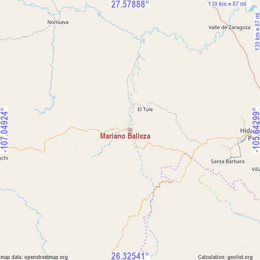 Mariano Balleza on map