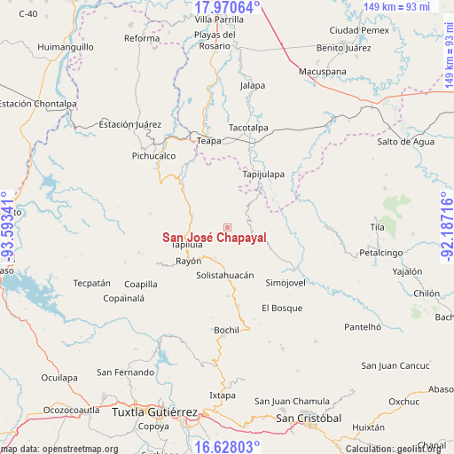 San José Chapayal on map