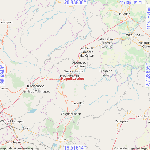 Papatlazolco on map