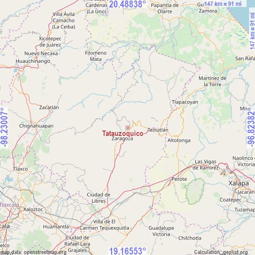 Tatauzoquico on map
