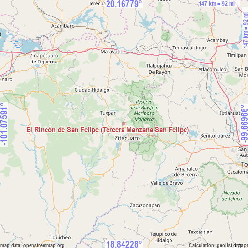 El Rincón de San Felipe (Tercera Manzana San Felipe) on map