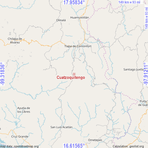 Cuatzoquitengo on map