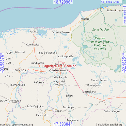 Lagartera 1ra. Sección on map