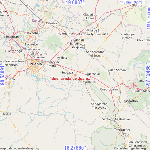 Buenavista de Juárez on map
