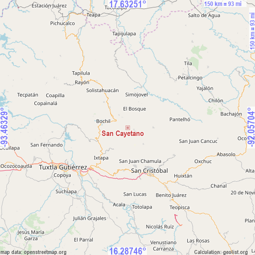 San Cayetano on map