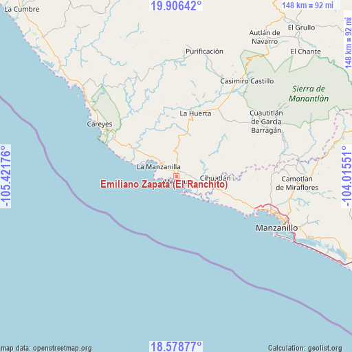 Emiliano Zapata (El Ranchito) on map