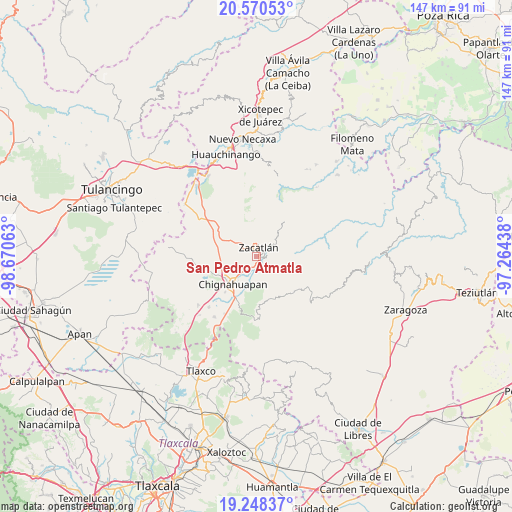 San Pedro Atmatla on map