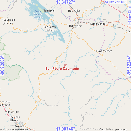 San Pedro Ozumacín on map