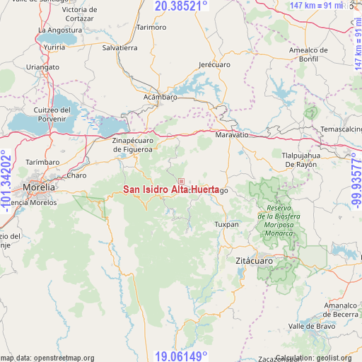 San Isidro Alta Huerta on map