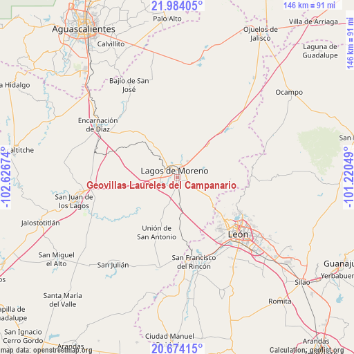Geovillas Laureles del Campanario on map