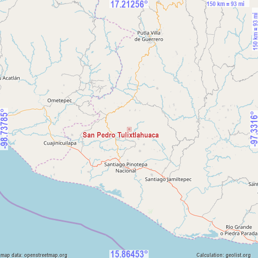 San Pedro Tulixtlahuaca on map