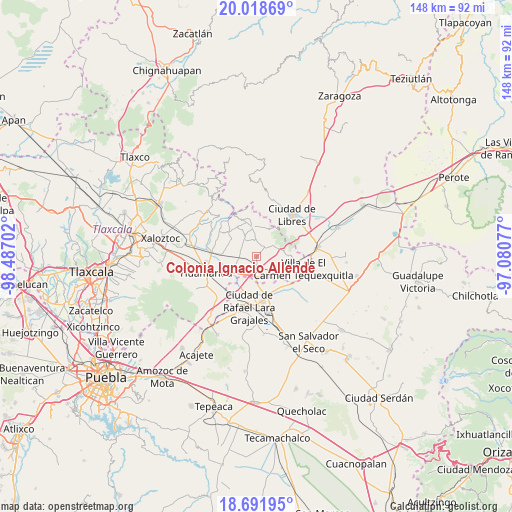Colonia Ignacio Allende on map