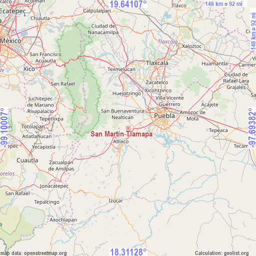 San Martín Tlamapa on map