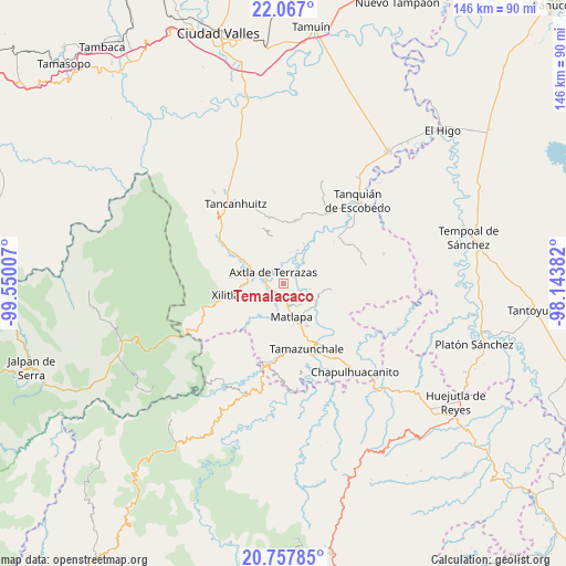 Temalacaco on map