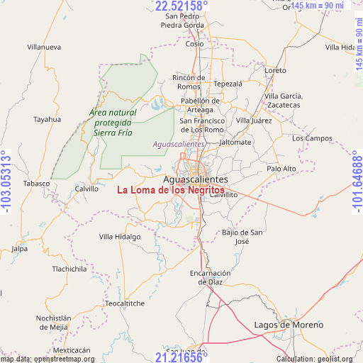 La Loma de los Negritos on map