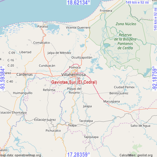 Gaviotas Sur (El Cedral) on map
