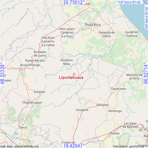 Lipuntahuaca on map