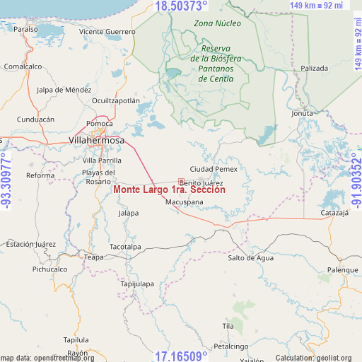 Monte Largo 1ra. Sección on map