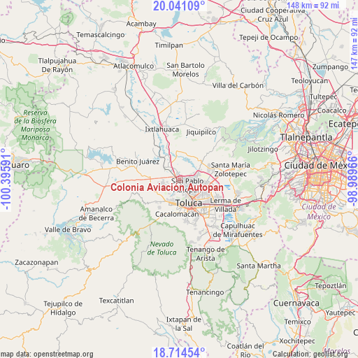 Colonia Aviación Autopan on map
