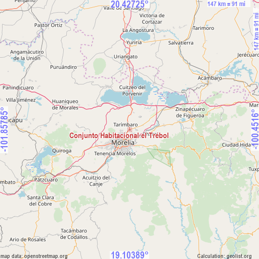 Conjunto Habitacional el Trébol on map