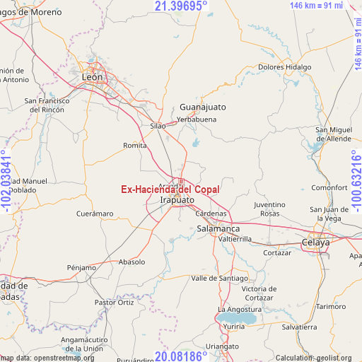 Ex-Hacienda del Copal on map
