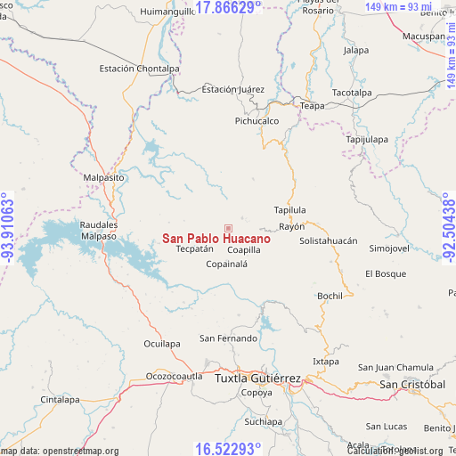 San Pablo Huacano on map