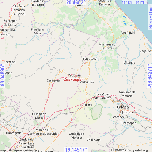 Cuaxoxpan on map