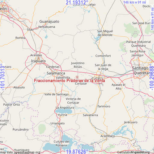 Fraccionamiento Praderas de la Venta on map